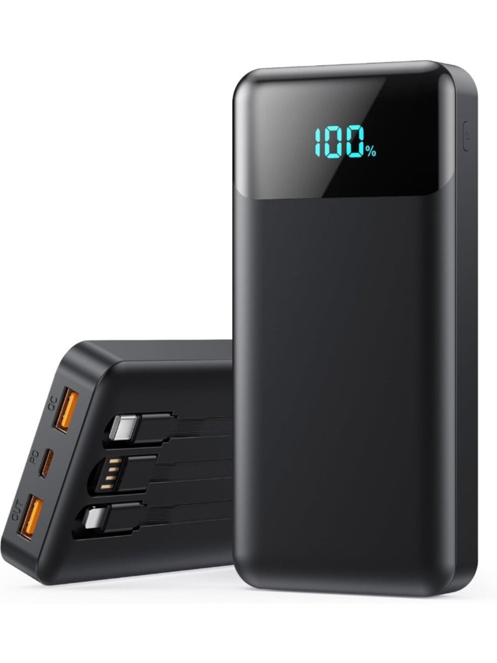 High-Capacity 40800mAh Portable Charger with 3 Cables & 25W Fast Charging